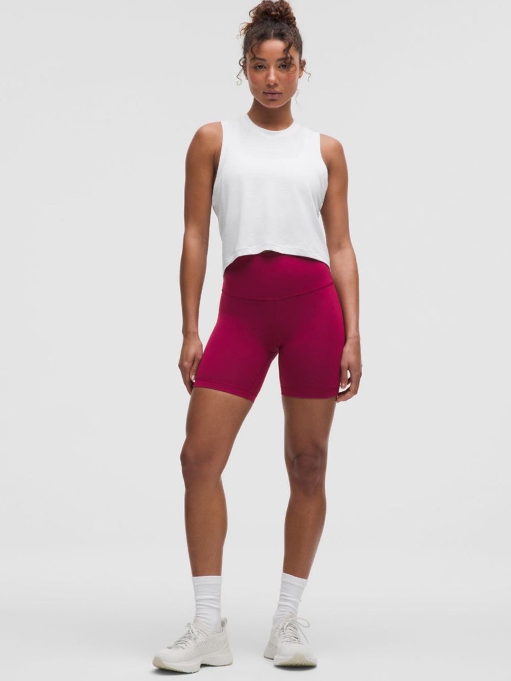 Lululemon Swiftly Cropped Tank Top White Size 6 Seamless Workout Athletic EUC - Picture 2 of 6